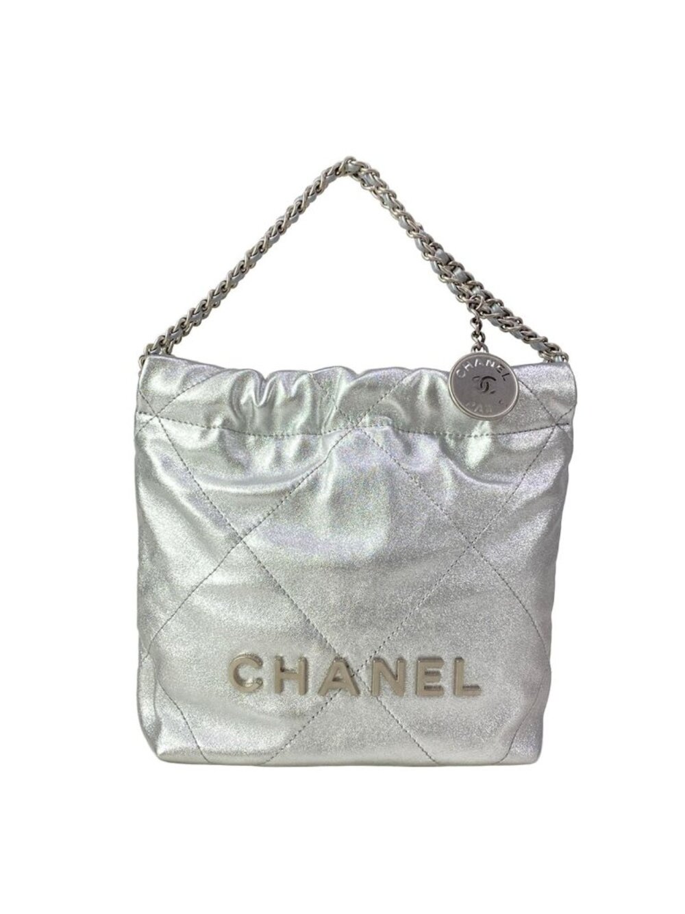 Chanel Handbag 22 Mini Silver Lambskin